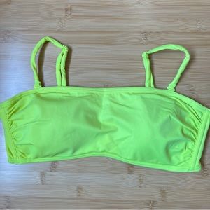 Joe Fresh Neon Yellow Bandeau Bikini Top Size M - straps adjustable + removeable